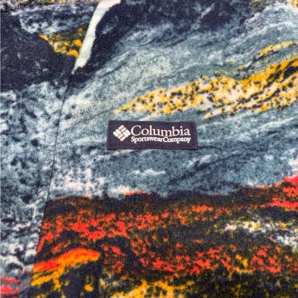 Columbia Men's Back Bowl Zip Through Fleece "Icy Morn Hyper" men’s size Large - Picture 2 of 4